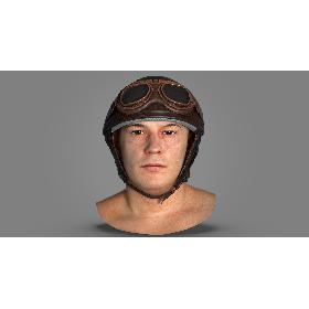 3D Real PBR Marcus 01 PBR with Retro Aviator Helmet